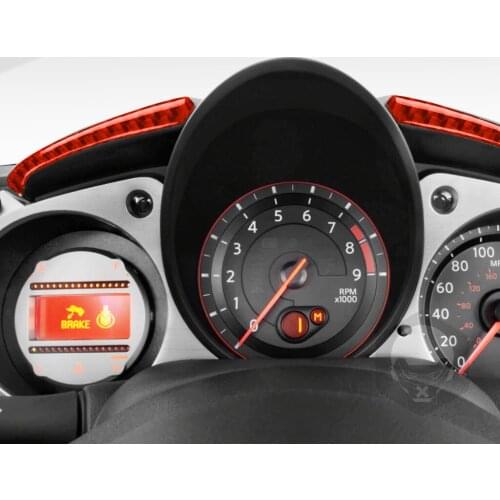 2Pcs Genuine Carbon Fiber Red Car Dashboard Meter Side Stripe Frame Cover Trim Car Styling For Nissan Z34 370Z 2009-2021