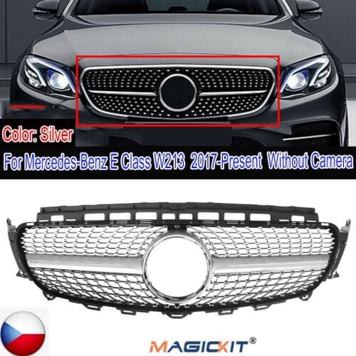 MagicKit US STOCK High quality Front Diamond Style Grill For Mercedes W213 E200 E300 E400 E43 AMG 2016-2018