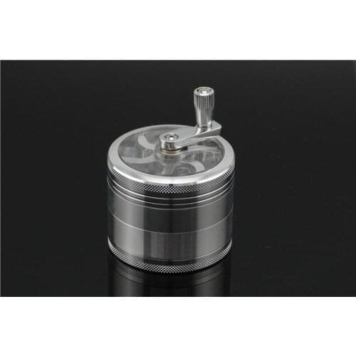 Silver color Smoking herb Grinder Aluminium Alloy Hand Tobacco Grinder 4 Layers Herb Grinders 63mm Weed Grinder free shipping