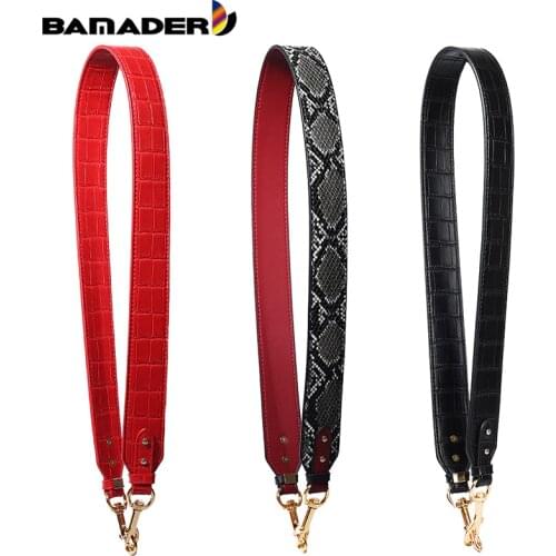 BAMADER Wide Shoulder Strap High Quality Bag Strap Snake、Crocodile Pattern Bag Strap New Fashion Genuine Leather Bag Accessorie