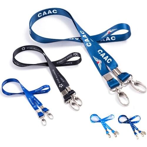 Airbus Lanyard, Blue Ribbon Rope Sling Simple Design for ID Case Holder for Pilot Aviation Lover Airman Flight Crew Card Badge