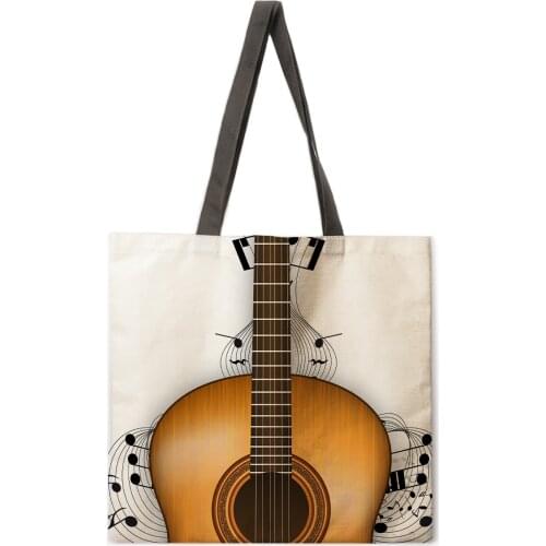 New style literary guitar printing handbag shoulder bag lady large handbag lady leisure leisure shopping handbag outdoor