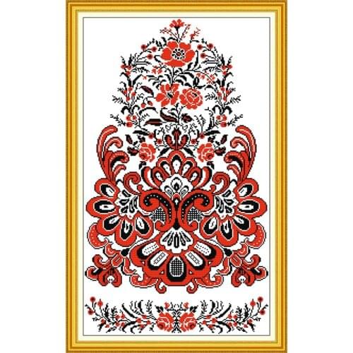 Everlasting Love Red Pattern Chinese Cross Stitch Kits Ecological Cotton Clear Stampted 11CT 14CT DIY Gift Christmas Decorations