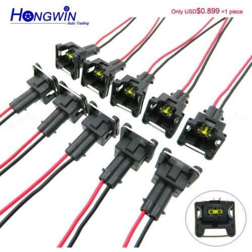 10Pcs Waterproof EV1 Fuel Injector Plugs Connector For Bosch440cc 650cc 850cc 1000cc Fuel Injector Withpin And Wire