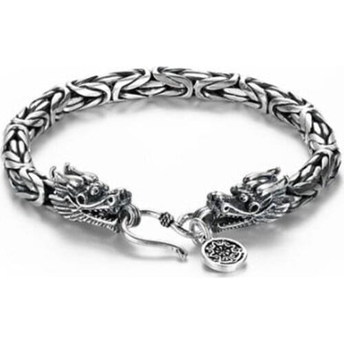 High Quality Metal Punk Dragon Bracelet for Men Vintage Heavy Bracelets Jewelry