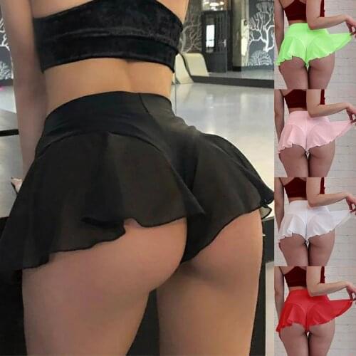 Womens Sexy Sports Shorts Tennis Skirt Girls Gym Short Dance Skirt Shorts 2021 Solid Color Pantskirt Anti-emptied Short Pants