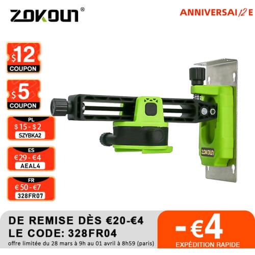 ZOKOUN LB07 Laser Level Fine-Tuning Wall Bracket Strong Magnetic Pivoting Hanging Base with 360° Adjustable Clip For 3D Laser