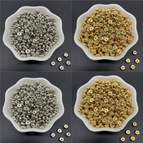 4/5/6mm Gold Silvery Oval Shape Acrylic Beads DIY Loose Spacer Beads For Jewelry Making Necklace Bracelet Earring Accessories