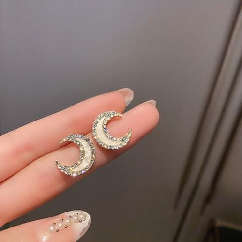 2021 Trendy Small and Exquisite Moon Stud Earrings For Women New-Ins Cold-Style Earrings Design