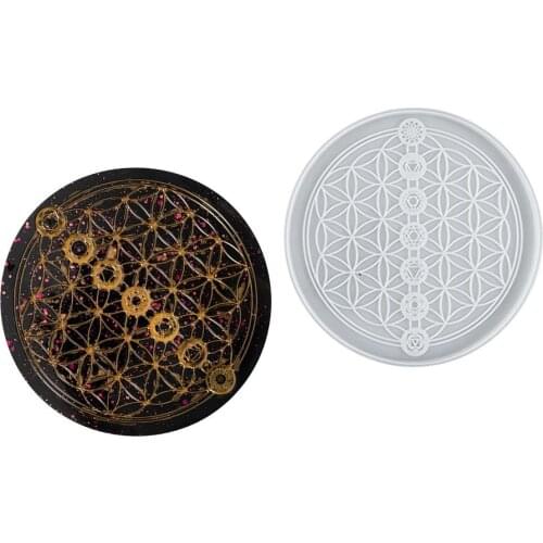 3D Round Silicone Molds Epoxy Resin Molds Flower Of Life DIY Mould Concrete Moldes De Silicona Para Resina Epoxi Molds