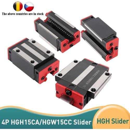 4PCS linear guide rail block HGH15CA HGW15CC linear block carriage HGH15 for CNC worm wheel edging machine