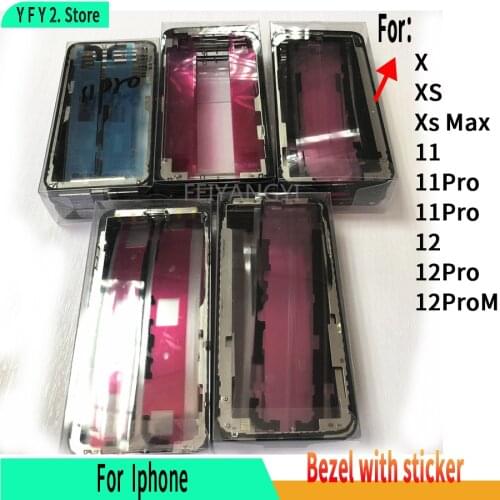 5set Ori Quality Mobile Phone Frame Bezel with Adhesive Sticker for iPhone 11 Pro Max 11 Screen Mid-Frame Repair