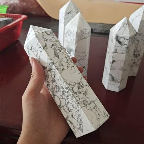 700-1300g Natural White Turquoise Point Crystal Healing Kallaite Energy stone Natural Quartz Home Decor Reiki Polished Crafts