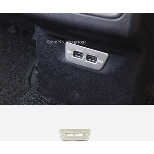 For VW Volkswagen Golf 8 MK8 2020 2021 Car Accessories LHD Stainless Silvery Car rear Charging USB interface frame Cover Trim