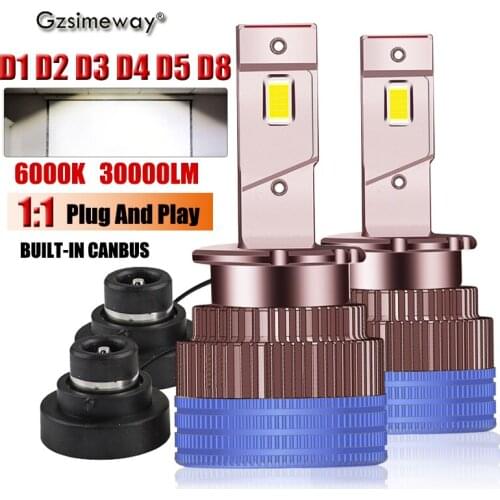 Car Headlight D1S D2S LED D3S D2R D1R D4S D5S D8S Canbus Auto Lamp Bulbs 70W 30000LM 6000K Automobiles Headlamp LED Update Kit