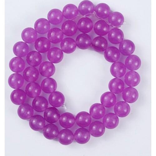 Natural Stone Beads B Color Purple Red Jade Agate Round Loose Beads for Making DIY Bracelet Earrings Jewelry15'' 4/6/8/10/12mm