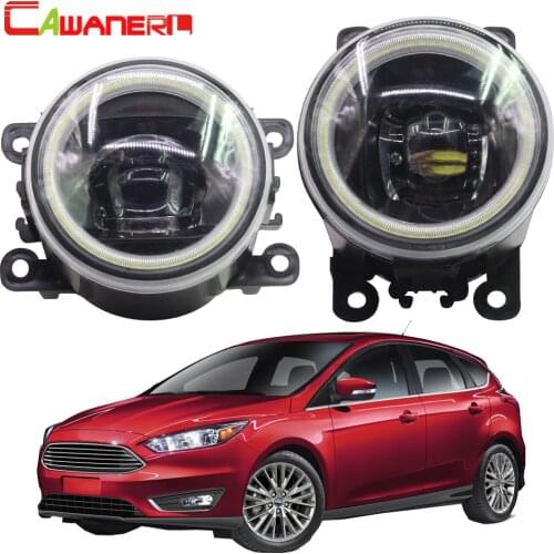 Cawanerl For 2004-2015 Ford Focus MK2 MK3 Car Styling 4000LM LED Lamp H11 Fog Light Angel Eye Daytime Running Light DRL 12V