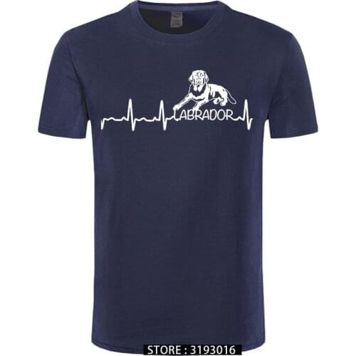 Boy Heartbeat Labrador Men Tshirt Summer Streetwear T Shirt Harajuku Camisas Hombre Popular Mens Plain T Shirts Fast Ship