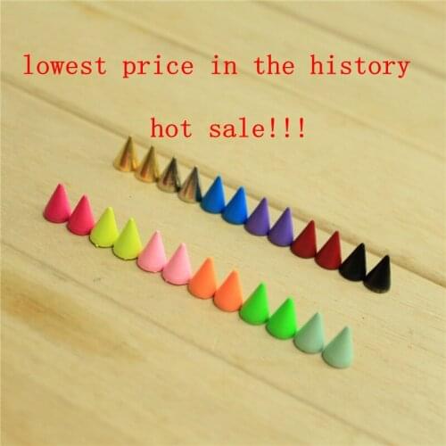 HOT SALE!! 2016 new 100 PCS/set 10mm Spots Cone Screw Metal Studs Leather craft Rivet Bullet Spikes mix colors