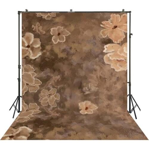 Art Painting Floral Background Rustic Retro Brown Photography Backdrops Photocall Portrait Photoshoot Backdrop Taking Photo Prop