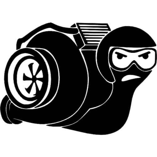 Personality Car Sticker Turbo Snail Intercooler Fashion PVC Car Motorcycle Car Sticker Accessories Decals Waterproof Black/white