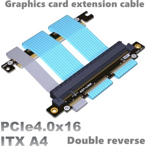 Graphics card extension cable Dual reverse PCIE 4.0 x16 ITX A4 chassis full speed stable 16x (GTX3080ti, RX5700xt)