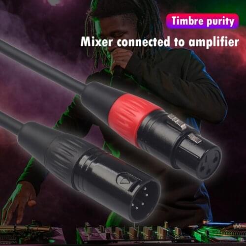 2x XLR Cable 5 Pin Male to 3 Pin Extension Female Cables for Mixer Mic Amplifier Action Video Cameras Accessories