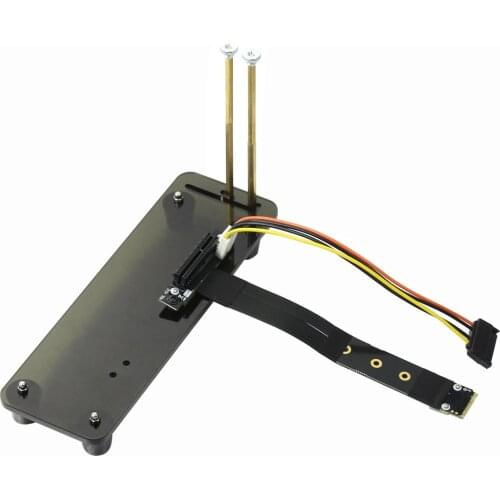 M.2 for NGFF for NVMe Key M To PCI-E 3.0 x4 adapter Card Riser Gen 3.0 Cable M2 Extender Cord w/ Vertical Bracket Holder Base