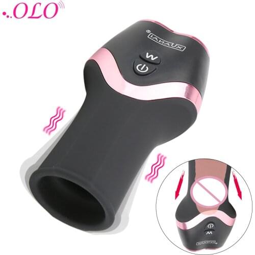OLO Glans Stimulate Massager Male Penis Enlarger Pump Automatic Masturbation Cup Penis Delay Trainer Vibrator Sex Toys for Man