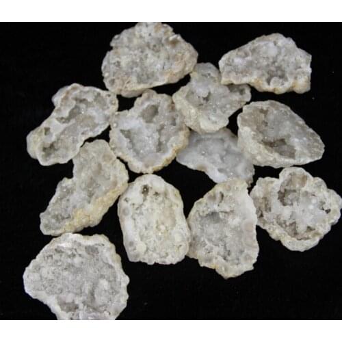 New style Nature Stone Pure White Druzy Rock Gems Quartz Clusters Geode Stone Irregular Shape Pendant Necklace