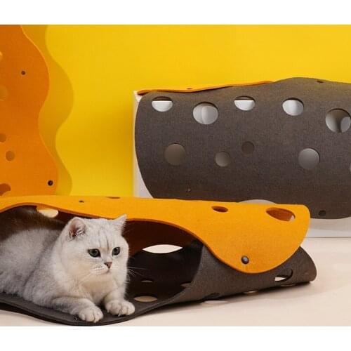 Cave Nest DIY Combination Play Tunnels Pet Interactive Toy for Kitten Rabbits Cat Tunnel Felt Mat Toy Collapsible Cats Tube Toys