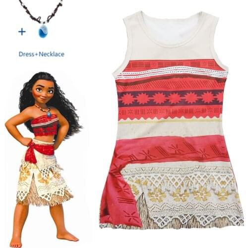 Beach Dress Summer Dress Girls Adventure Outfits Moana Vaiana Costumes Dresses Kids Party Princess Cosplay Children Fantasy