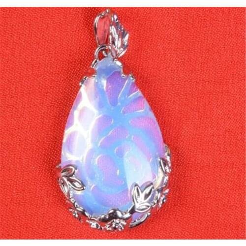 22x34mm White Moonstone Pendant & Free Necklace 17" AAA WW