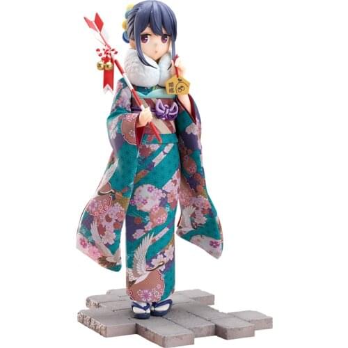 Pre-sale Yuru Camp Shima Rin Second Season Furisode Anime Figure Cute Sweet Cartoon Model 21.5Cm Hand-Made Model Decoration toy