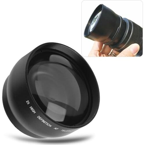 Professional 52mm 2x Magnification Telephoto Lens for For All 52MM 18-55 Focal Diameter Camera Lenses Digital Cameras