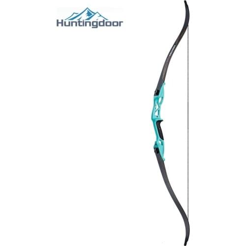 56Inch Recurve Bow Take-down Hunting Bow Beginner Right Hand Bow Macaron Green Metal Handle Riser Section for Shooting Archery