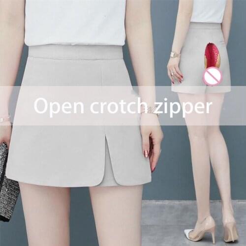Shorts Woman Sexy Outside Sex Outdoor Zipper Crotch Opening Sex in car Exhibitionist fetiche Wild Official store Gift1
