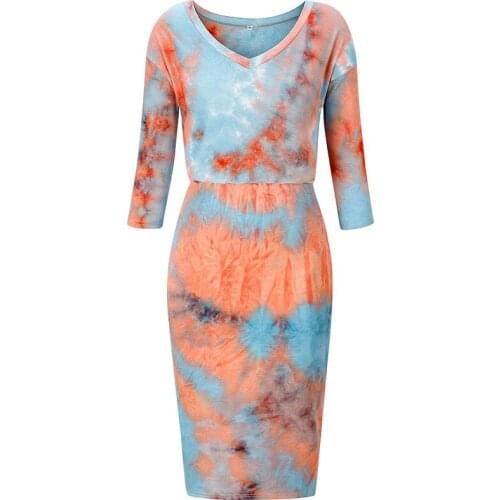 Tmwevn V-neck Dye Sports Sweatshirt Dress