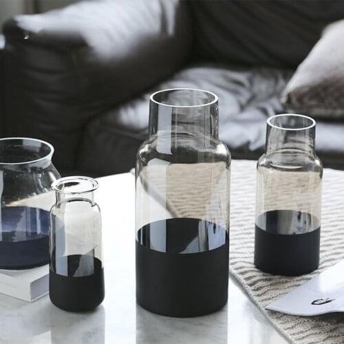 Industry style Dull polish bottom glass vase for home decoration glass flower vase wedding decoration flower bottle