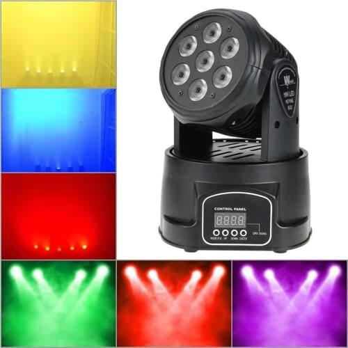 NewDMX RGBW Led Moving Wash Head Mini Music Sound Light White Cover 7*12w Stage Christmas Party Lumiere Laser Show Disco Dj Lamp