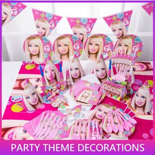 Party supplies Cartoon Girl theme 6persons kids party decoration event party supplies favor for children