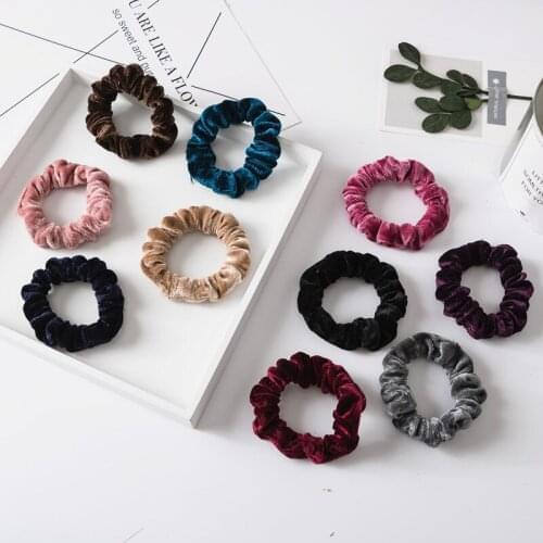 Girls pure color hair adorn New cross hair lady Fashion Rope headdress Flower Rubber Bands Small Adorn Article---A bag of five