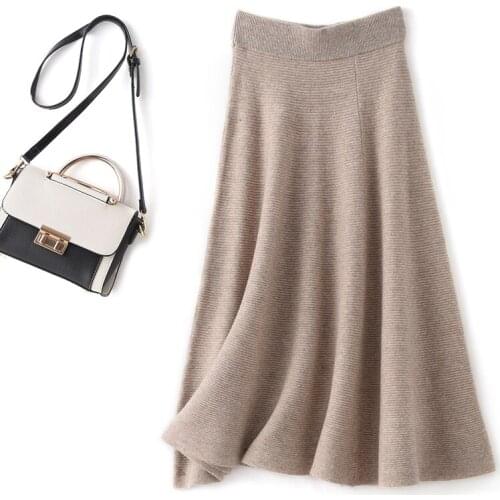 Lafarvie Winter Wool Blends Skirt Women Solid Color Casual A-Line Natural Factors Mid-Calf High Quality Fashion 3Colors Oversize