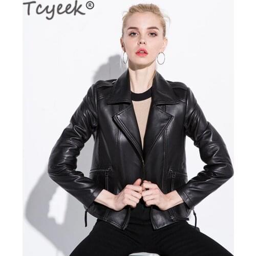 Tcyeek100% Real Leather Jacket Women Clothes 2020 Fashion Ladies Genuine Leather Coat Female Streetwear Moto Chaqueta Mujer 1851