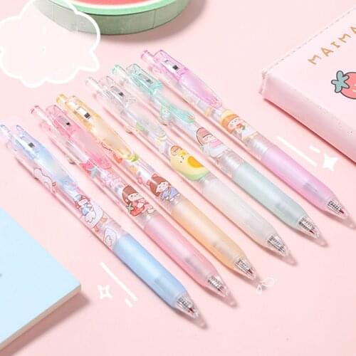 1 PC Kawaii Gel Pen Student Stationery Black Ink Signature Pen Office Supplies Writing Gel Pens