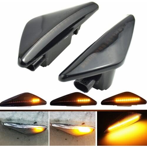 2PCS Clear/Smoke Dynamic Flowing LED Side Marker Signal Light For BMW X5 E70 X6 E71 E72 X3 F25 Sequential Blinker Lamp