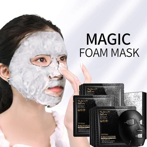 5PCS Black Sea Salt Bubble Cleansing Mask Blackhead Remover Black Face Mas Balance Skin Oil Skin Care Facial Pack Wrapped Mask
