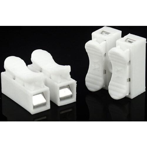 CH-2 500pcs Quick Wire Connector Teminator 10A 250V 0.5-2.5mm^2 Spring Terminal Lug Electric for Wires Terminal Faston Connector