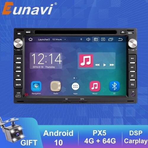 Eunavi 2 Din Android 10 Car DVD Radio Multimedia Player GPS For VW Volkswagen PASSAT B5 MK4 MK5 JETTA BORA POLO TRANSPORT T5 DSP
