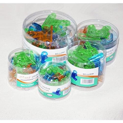Free shipping (24pcs/pack)38mm Plastic paper clip Multicolor spring clip office stationery clamp school supply